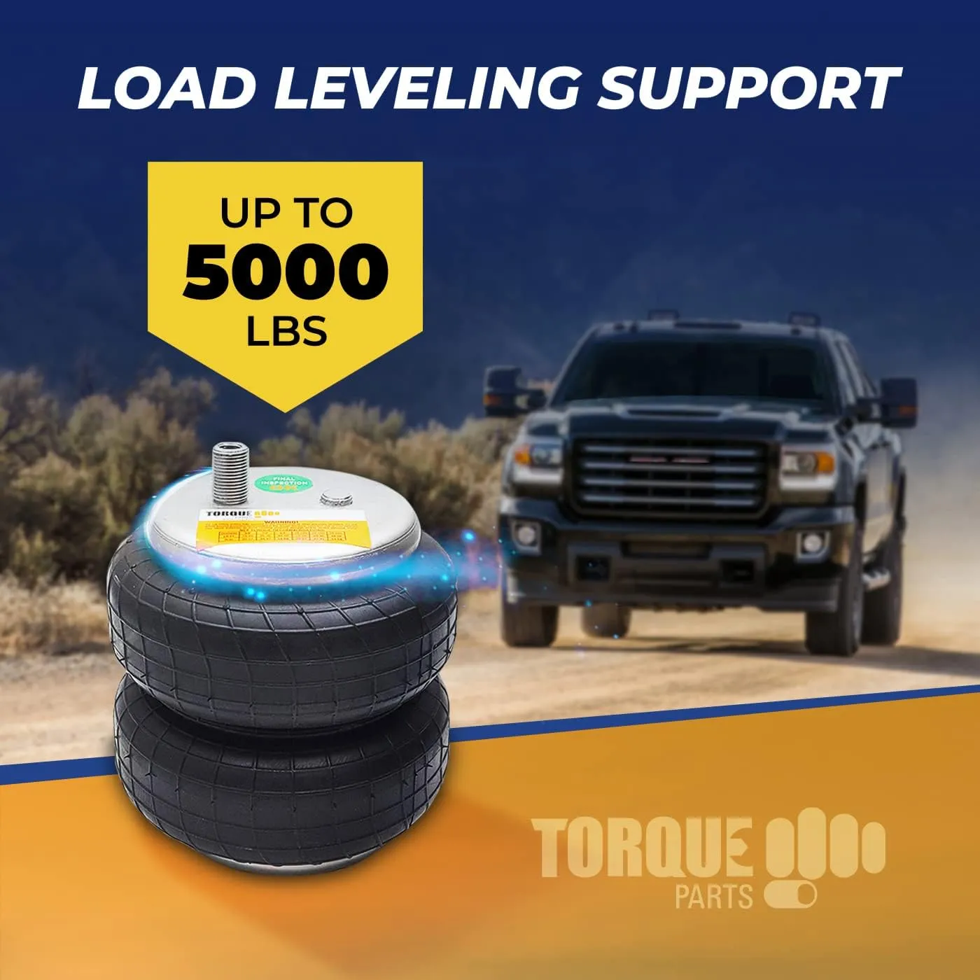 TORQUE Airbag Air Bag Suspension Kit for 2011-2016 Ford F250 F350 and 2011-2013 Ford F450 2WD 4WD F-250 F-350 Super Duty Rear Helper Bag Spring 5000 lbs (Replaces Firestone Ride Rite 2597) (TR2597)