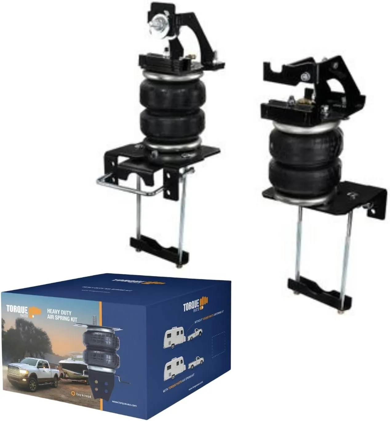 TORQUE Airbag Air Bag Suspension Kit for 2011-2016 Ford F250 F350 and 2011-2014 Ford F450 4WD only F-250 F-350 F-450 Super Duty Rear Helper 5000 lbs (Replaces Air Lift 57396 LoadLifter 5000) (TR57396)