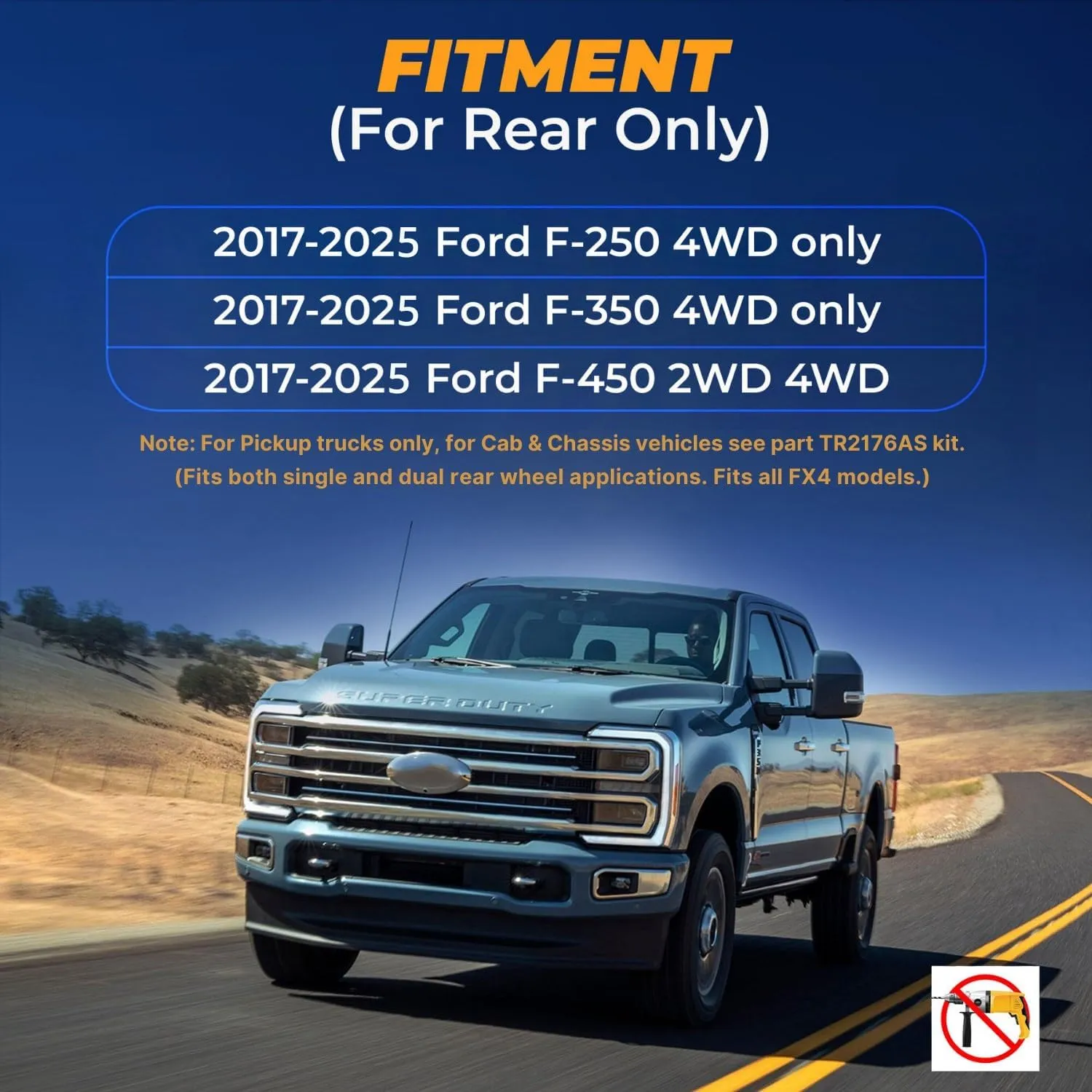 TORQUE Airbag Air Bag Suspension Kit for 2017-2025 Ford F250 F350 4WD only and F450 2WD 4WD F-250 F-350 F-450 Super Duty Rear Helper Bag Spring 5000 lbs (Replaces Firestone Ride Rite 2625) (TR2625)