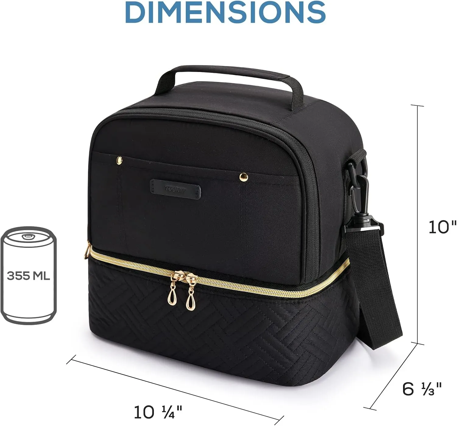 TOURIT Lunch Bag Women Double Deck Lunch Box Insulated Lunch Cooler for Women Men Work, Camel