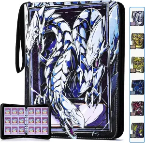Trading Card binder for Y-G-O Cards- 990 Pockets Card Album with Sleeves Compatible with TCG Cards, TCG Cards Or Other Standard Size Cards Holder-Dragon