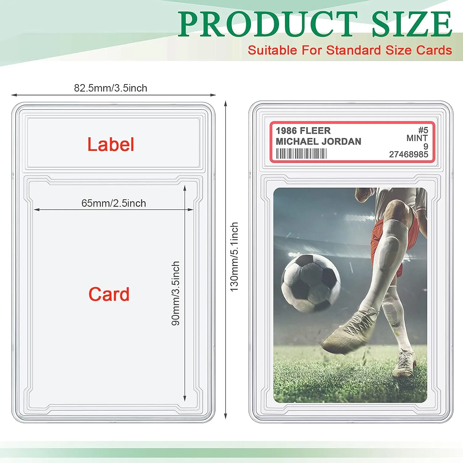 Trading Cards Protector Case Acrylic Clear Baseball Card Holders with Label Position Hard Sleeves Small Sturdy Storage Box for Standard Collector Sport Game Grade(12 Pieces)
