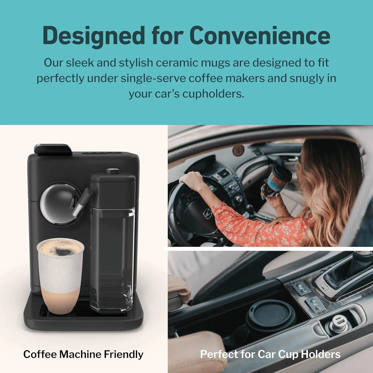 Travel Mugs - Reusable Coffee Cup – Cute Coffee Mugs Travel Coffee Tumbler – Microwave & Dishwasher Safe To Go Coffee Mug- Gifts For Women Men Him Her – 12oz - Dune