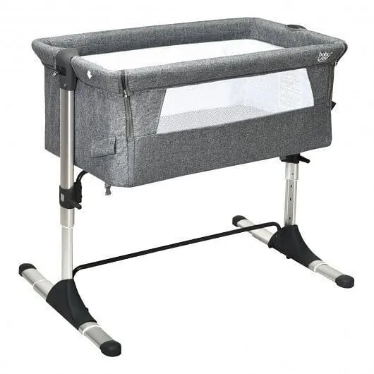 Travel Portable Baby Bed Side Sleeper Bassinet Crib with Carrying Bag-Gray - Col