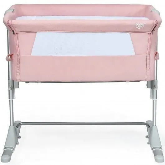 Travel Portable Baby Bed Side Sleeper Bassinet Crib with Carrying Bag-Pink - Col