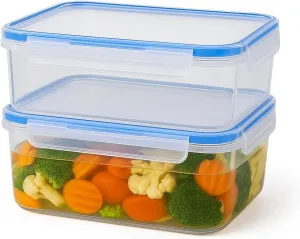 Tribello 115 oz Large Airtight Food Storage Containers with SnapTight Lids – Clear, Stackable, BPA-Free Meal Prep Containers for Kitchen, Freezer & Pantry – 2-Pack