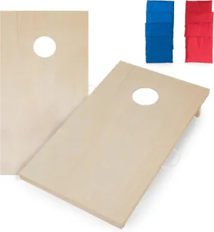 Triumph Sports 2x4 and 2x3 Solid Wood Premium Cornhole Sets - Poplar Veneer Plywood - Solid Wood Rear Legs - Interior Bag Storage - 8 Bags Included