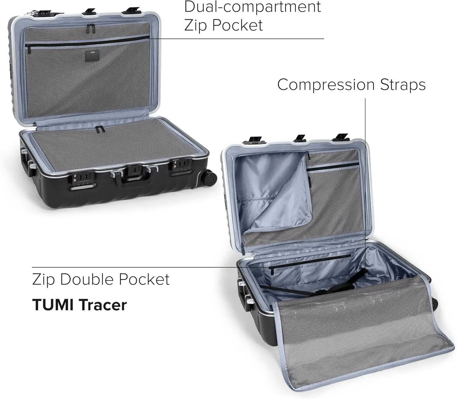 TUMI - 19 Degree Frame 4 Wheel Luggage - Lightweight and Highly Durable, Modern Design, Double-Lock Closure Hard Shell Men's and Women's Suitcase - 26" Short Trip Packing Case, Black Texture