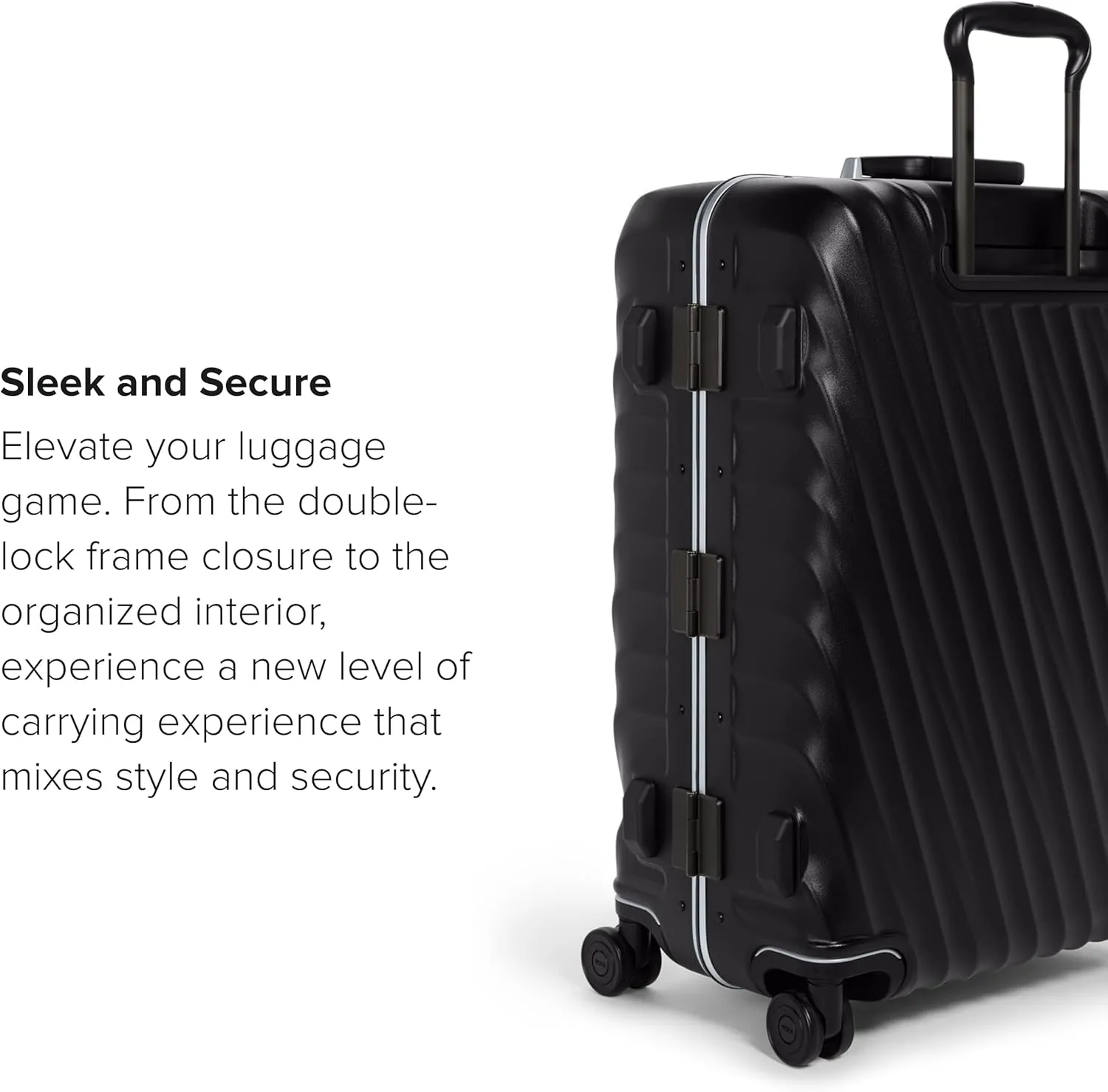 TUMI - 19 Degree Frame 4 Wheel Luggage - Lightweight and Highly Durable, Modern Design, Double-Lock Closure Hard Shell Men's and Women's Suitcase - 26" Short Trip Packing Case, Black Texture