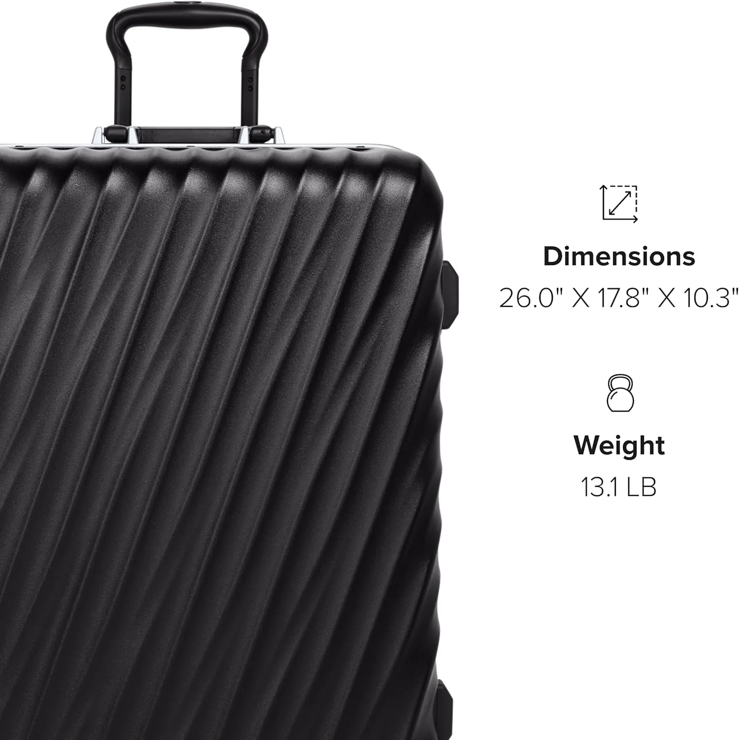 TUMI - 19 Degree Frame 4 Wheel Luggage - Lightweight and Highly Durable, Modern Design, Double-Lock Closure Hard Shell Men's and Women's Suitcase - 26" Short Trip Packing Case, Black Texture