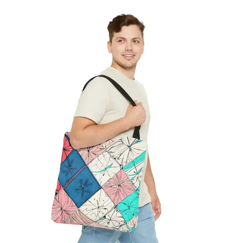 Turn Heads with Abstract Square Pattern Tote Bag