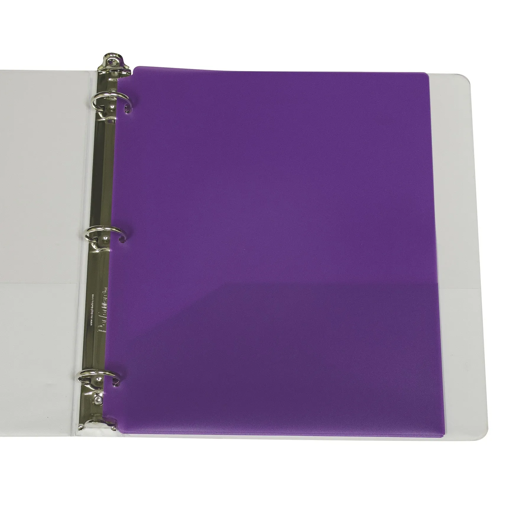 Two-Pocket Heavyweight Poly Portfolio Folder with Three-Hole Punch, Purple, Pack of 25