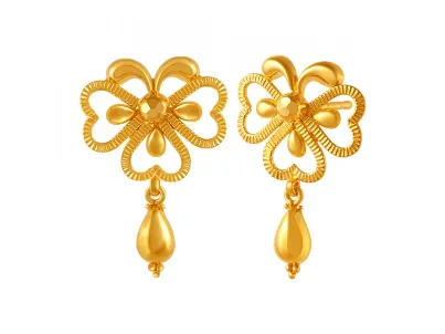 Unique 22k Flower Shape Gold Jewellery Set