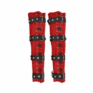 Unisex Leather Arm and Leg Binder Bondage Red & Black Set - ABLB-RED
