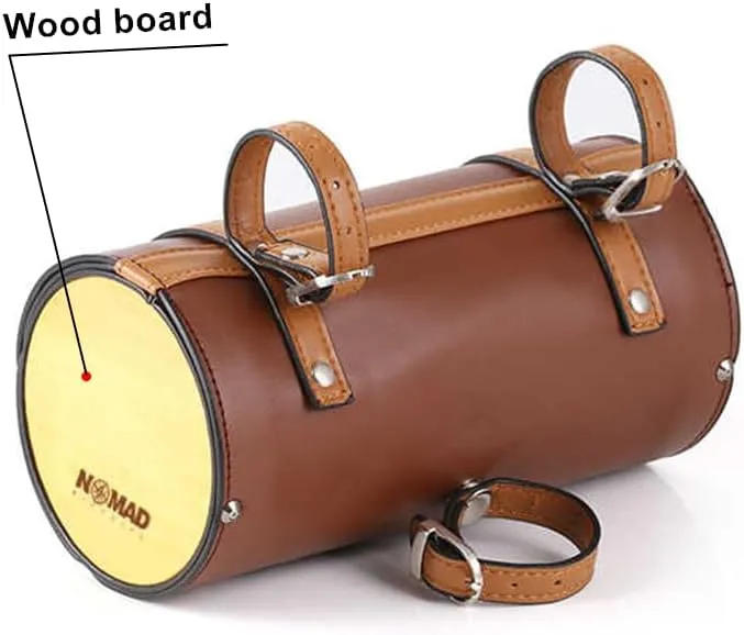 UNISTRENGH Retro Bike Handlebar Bag PU Leather Waterproof Pannier Bicycle Basket Front Pack Vintage Seat Rear Bags for Mountain Road MTB Bikes (Coffee)
