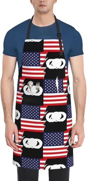 United States Air Force Manpower & Personnel Badge And America Apron For Men Women Gift Aprons Funny Cooking Chef Apron with Pockets Adjustable Neck Waterproof