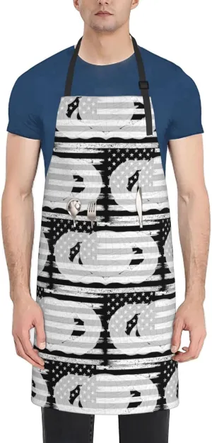 US And United States Air Force Manpower & Personnel Badge Apron For Men Women Gift Aprons Funny Cooking Chef Apron with Pockets Adjustable Neck Waterproof