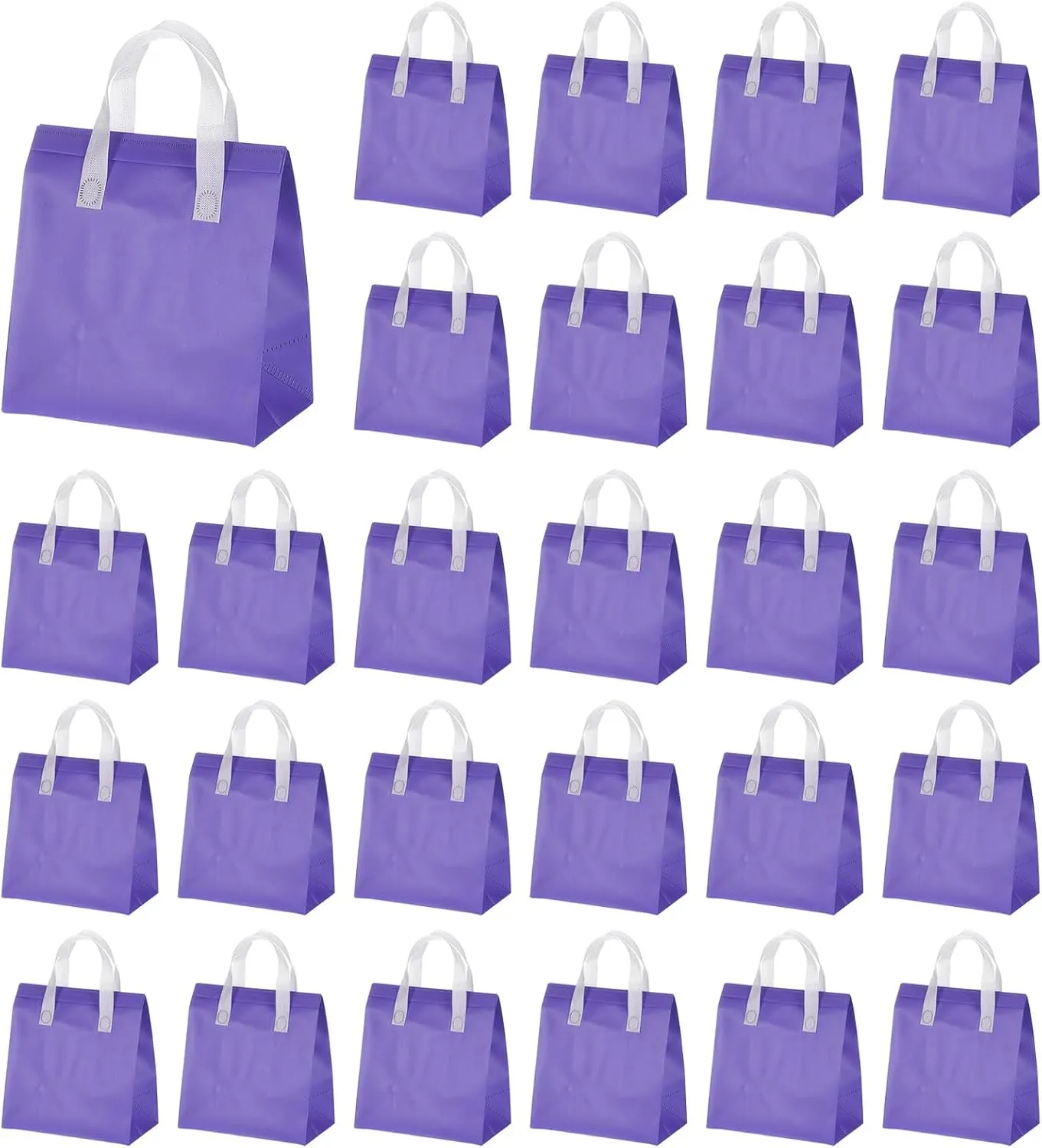 uxcell 50pcs Insulated Take Out Bags, 9.4" x 5.9" x 10.2" Insulated Take Away Bags Thermal Disposable Lunch Bags Disposable Cooler Bags for Hot Cold Food Catering Grocery Picnic Purple