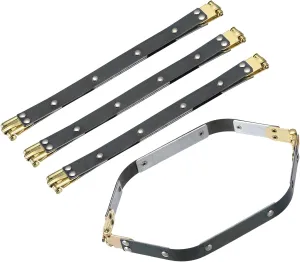 uxcell Metal Internal Flex Frames, 4Pcs 9.84"x0.55" Hexagon Lock Frame Kiss Lock Clasp Bag Frame Hardware Replacements for DIY Purse Handle Bag Making Sewing Craft Carpet