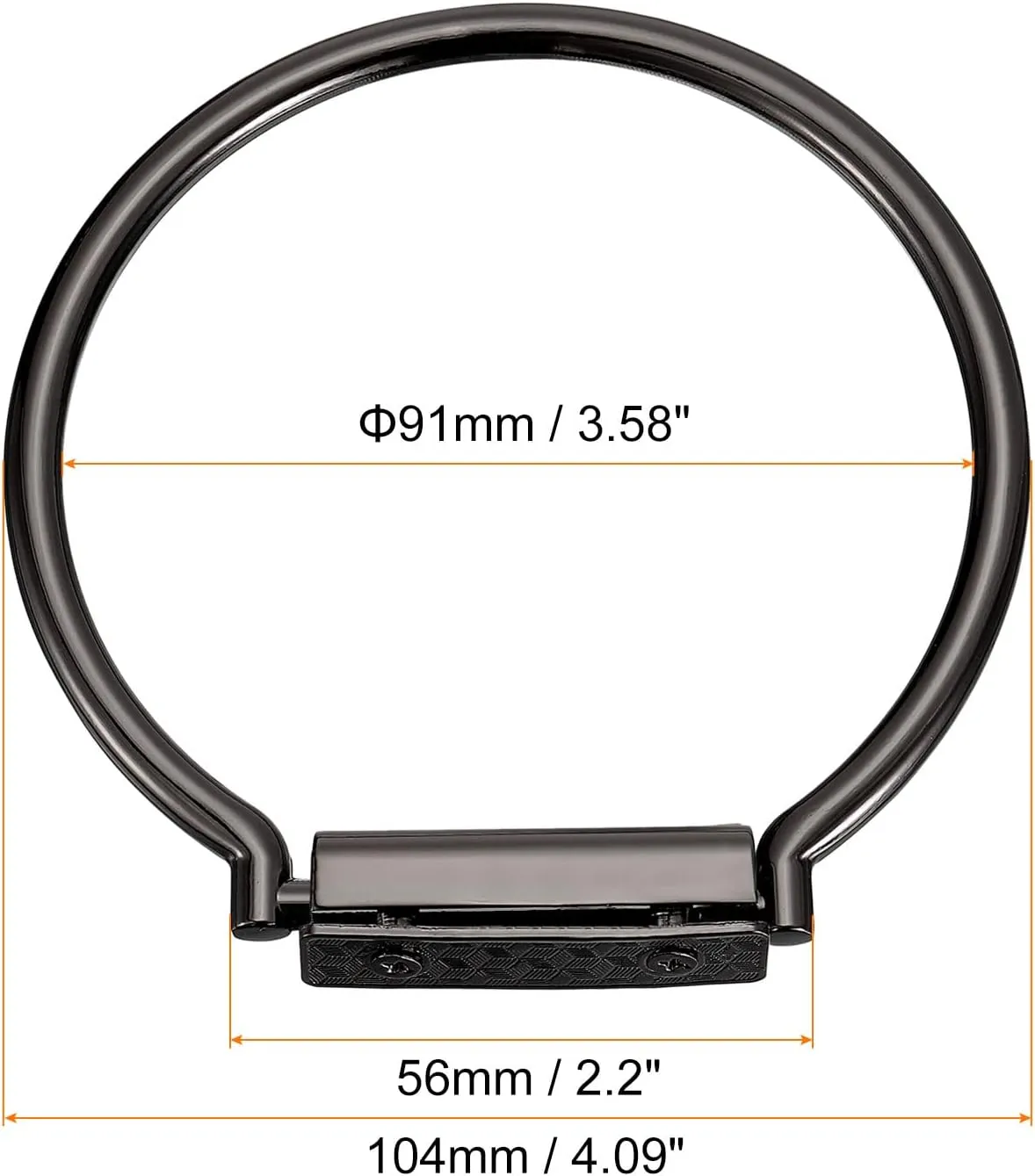 uxcell Semicircle Handbag Handle Frame, 2Pcs 4.09" Metal Purse Handles Clutch Bag Handles Replacement for Purse Making DIY, Dark Grey