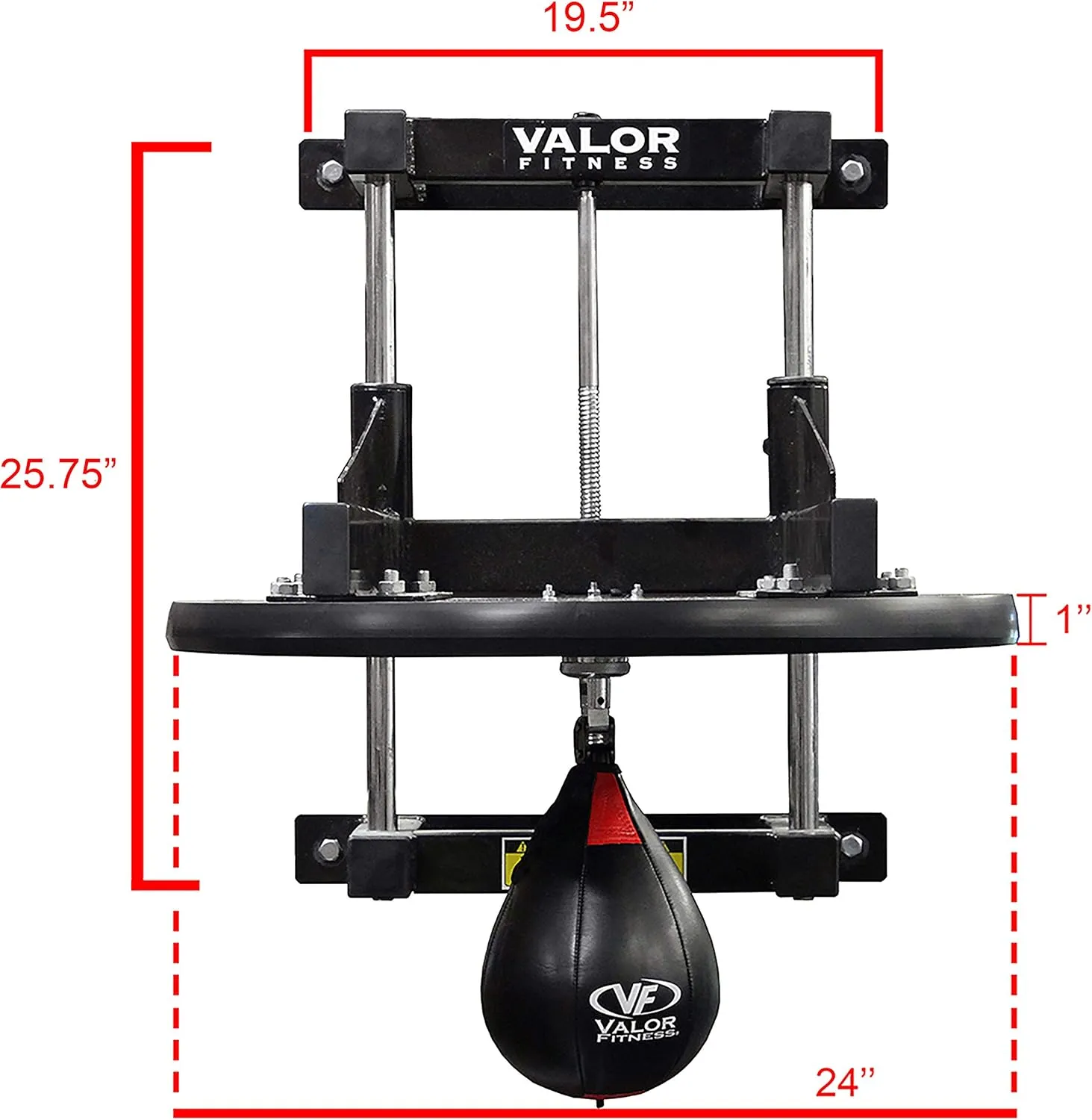 Valor Fitness Boxing Speed Bag Platform with Wheel Crank for Easy Adjustment, Speed Bag Included