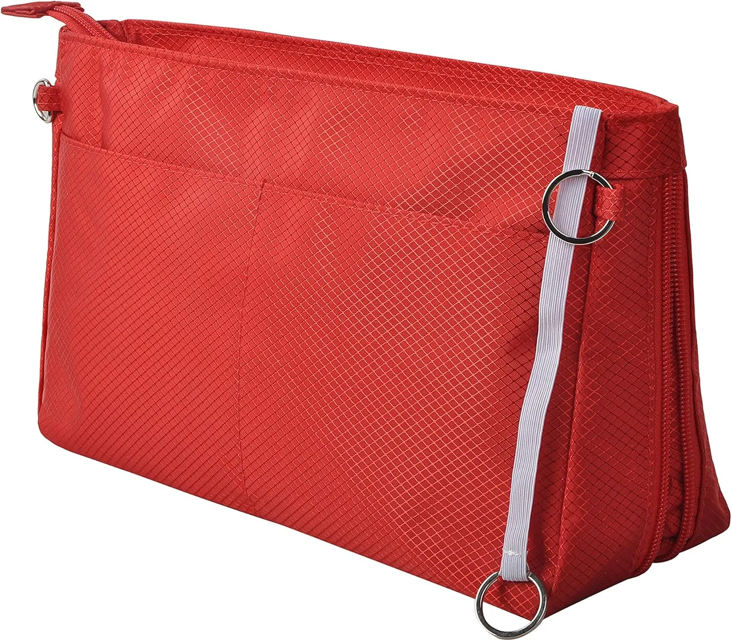 Vercord Expandable Nylon Handbag Purse Organizer Insert Liner Shaper Bag in Bag Red Medium