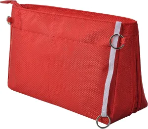 Vercord Expandable Nylon Handbag Purse Organizer Insert Liner Shaper Bag in Bag Red Medium