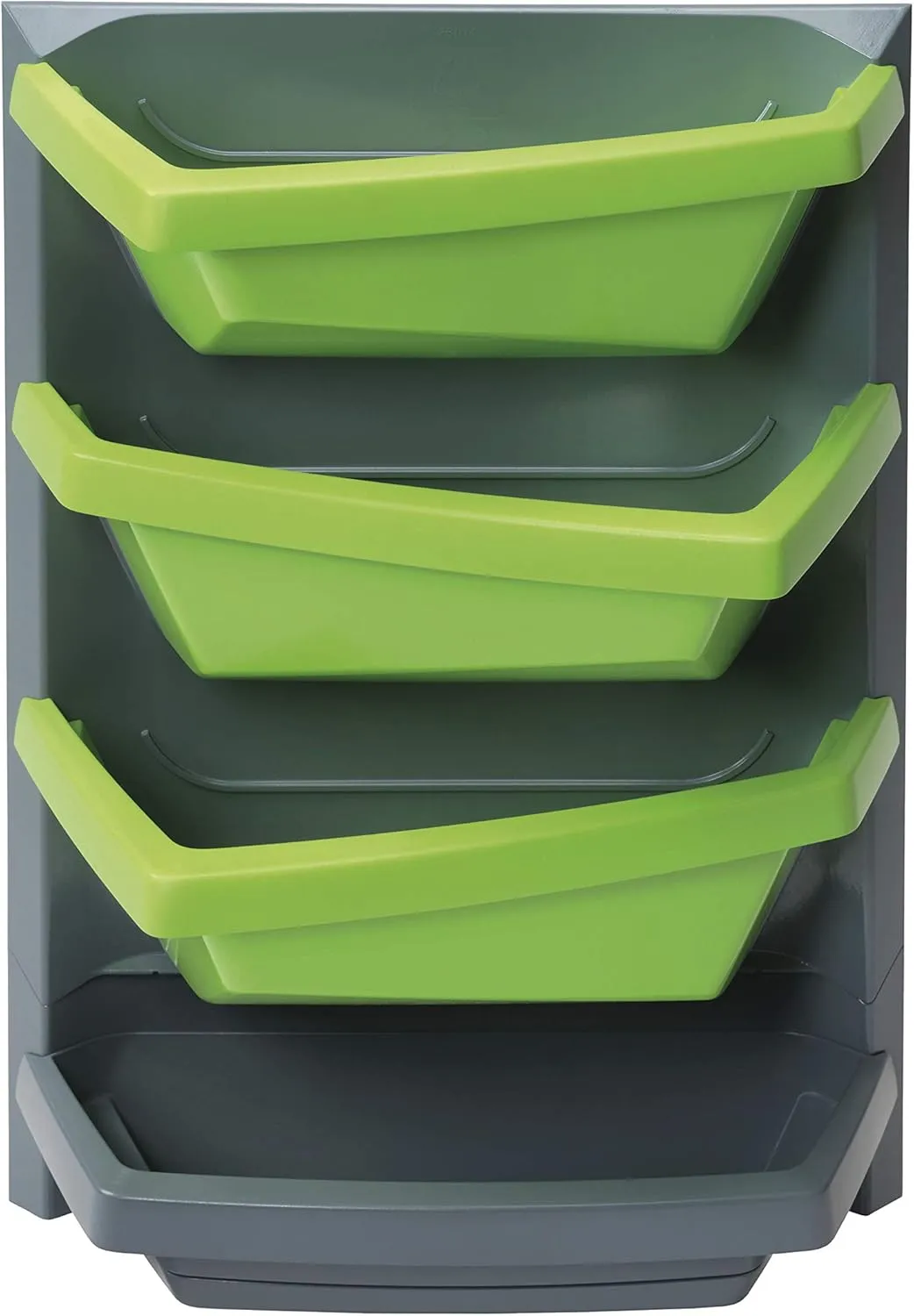 Vertical Garden 20130 Basic Element Titanium/Lime with 3 Plant Bowls, Waterproof Back Panel, Suitable for Balcony and Patio, Flower Bed, Wall Mounting,