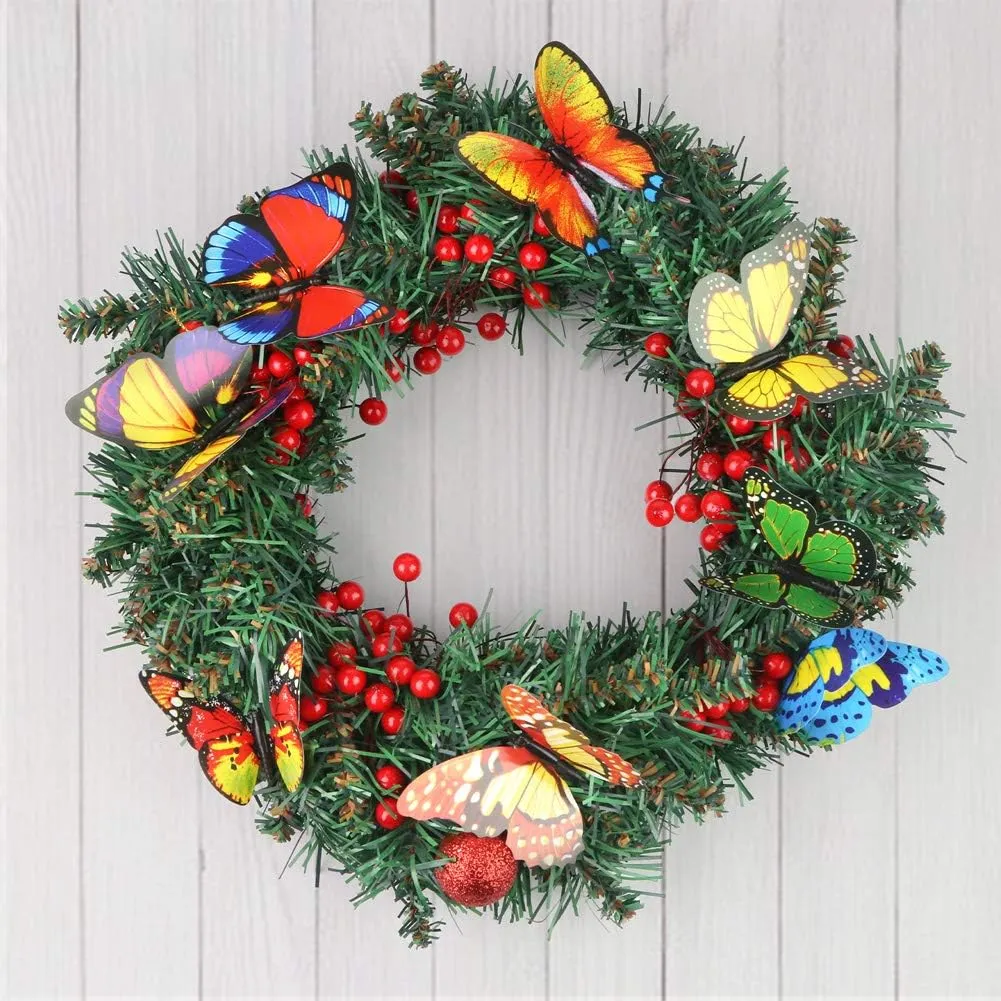 VGOODALL 50pcs Butterfly Garden Decorations, 11.5 inch Plastic Butterfly Stakes Ornaments Artificial Butterflies for Flower Bouquet Arrangements Crafts Outdoor Wall Patio Plant Yard Decor
