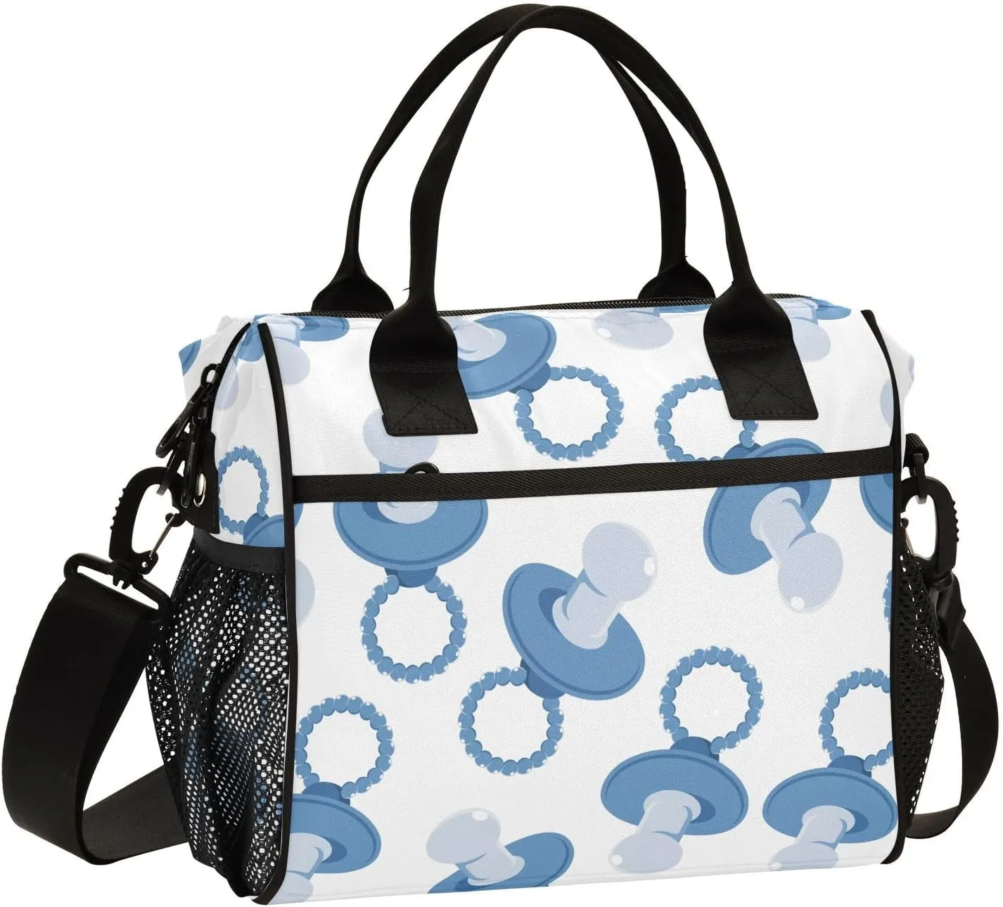 VIGTRO Nipple Pacifier Cartoon Pattern Insulated Lunch Bag Leakproof Lunch Box for Women Men Reusable Lunch Tote Bag with Adjustable Shoulder Strap for Office Picnic Travel Size S