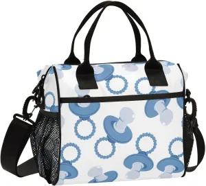 VIGTRO Nipple Pacifier Cartoon Pattern Insulated Lunch Bag Leakproof Lunch Box for Women Men Reusable Lunch Tote Bag with Adjustable Shoulder Strap for Office Picnic Travel Size S