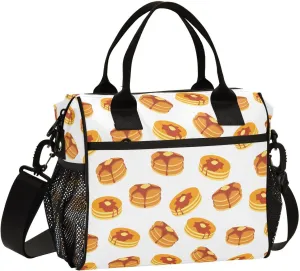 VIGTRO Sweet Butter and Maple Syrup Insulated Lunch Bag Leakproof Lunch Box for Women Men Reusable Lunch Tote Bag with Adjustable Shoulder Strap for Office Picnic Travel Size S