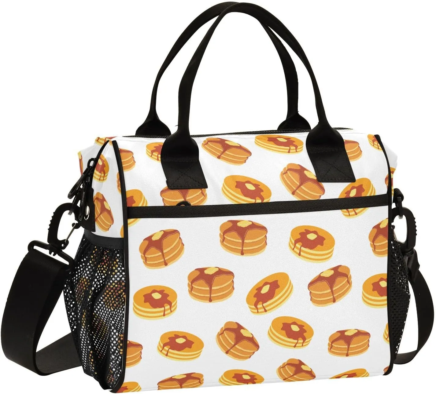 VIGTRO Sweet Butter and Maple Syrup Insulated Lunch Bag Leakproof Lunch Box for Women Men Reusable Lunch Tote Bag with Adjustable Shoulder Strap for Office Picnic Travel Size S