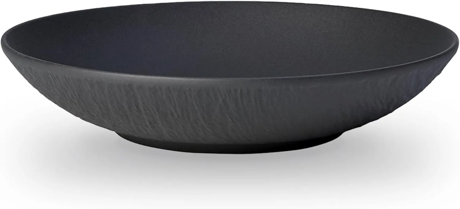 Villeroy & Boch Manufacture Rock Pasta Bowl, 9.5 in, Premium Porcelain, Gray