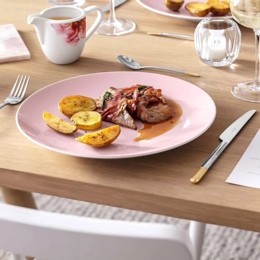 Villeroy & Boch - Rose Garden Coupe Dinner Plate, 28.5 x 28.5 x 3.5cm, Premium Porcelain, Pink