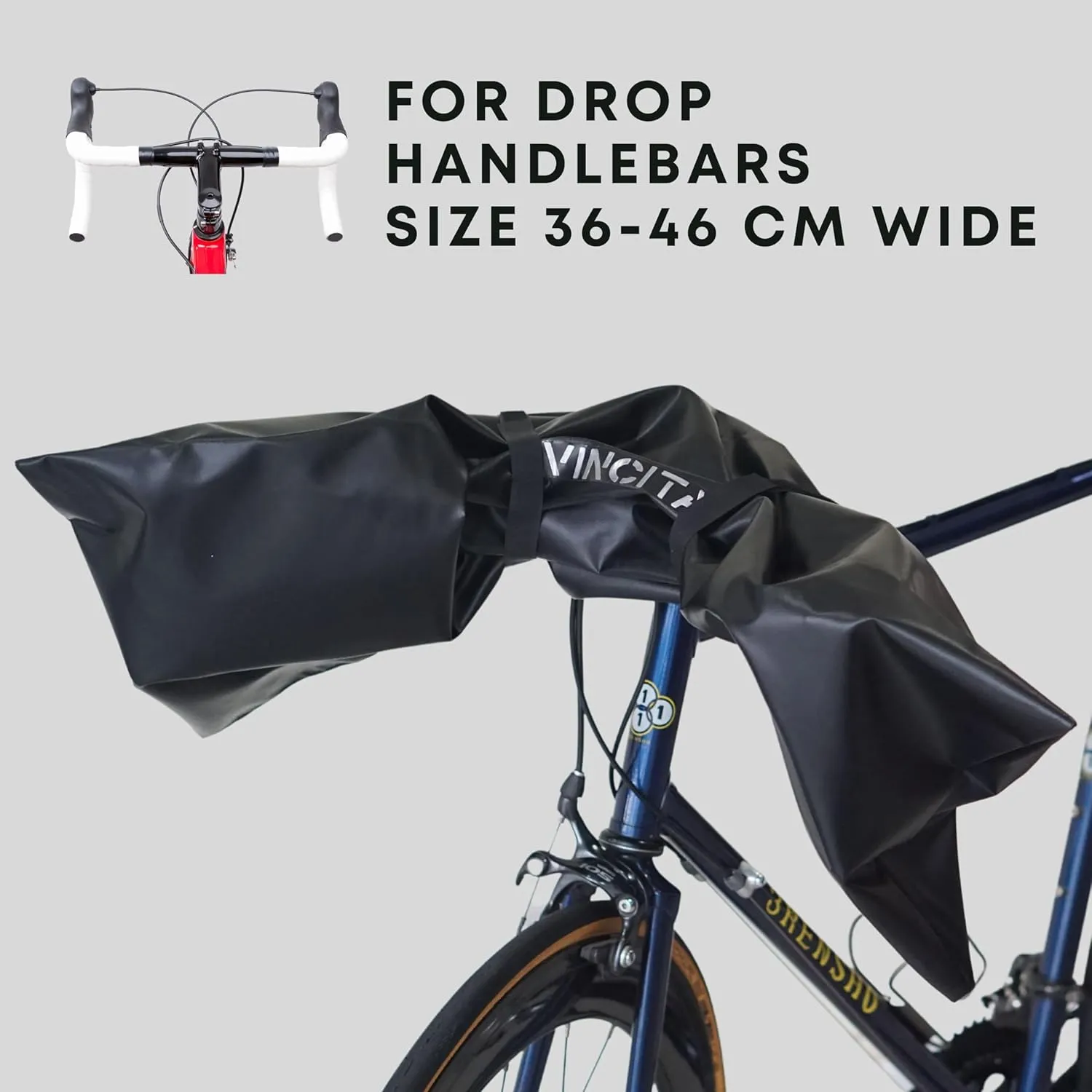 Vincita Water-Resistant Durable Handlebar Rain Cover Bike Cover for Road Bicycles, Bikepacking Accessories (Waterproof/Blue)