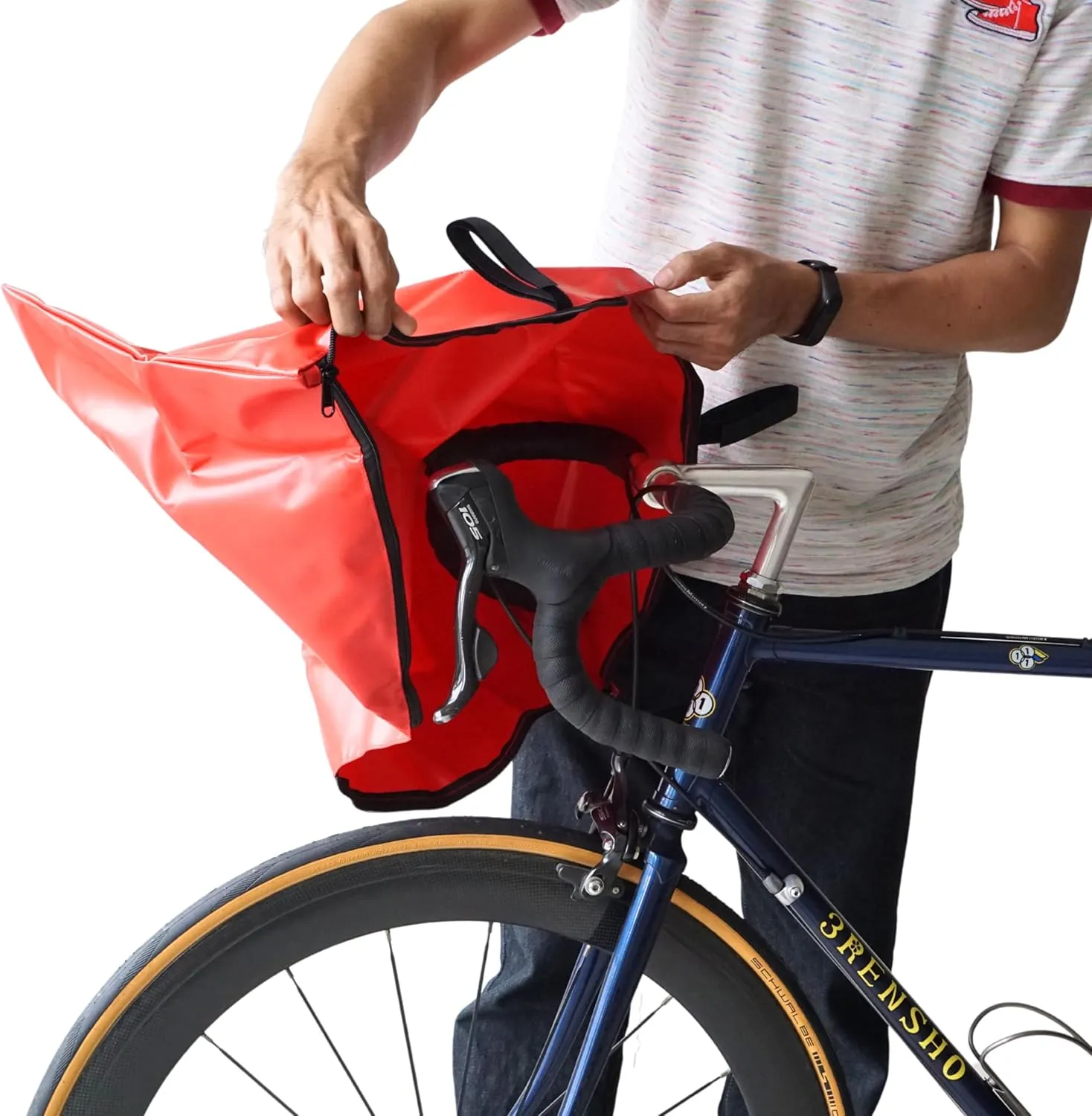 Vincita Water-Resistant Durable Handlebar Rain Cover Bike Cover for Road Bicycles, Bikepacking Accessories (Waterproof/Blue)