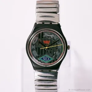 Vintage 1993 Swatch GB151 BIG ENUFF Watch with Skeletonized Dial