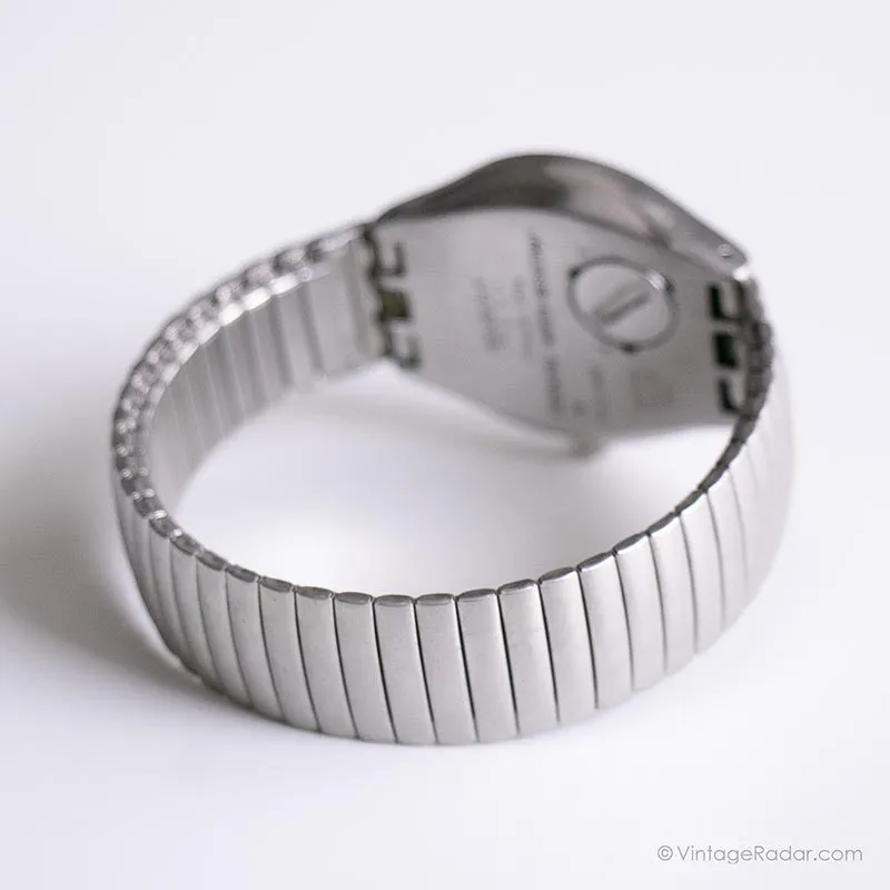 Vintage 1996 Swatch YGS407 BLACK OROBKA Watch | 90s Silver-tone Swatch