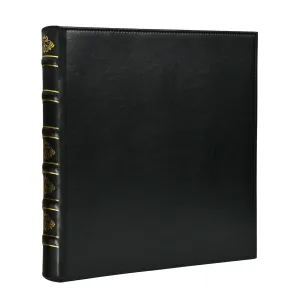 Vintage Hardback 3 Ring Leather Binder, Professional Binder Organizer, Planner Binder, Classical 1 Inch 3 Ring Binder, Letter Size 8.5 x 11, Black