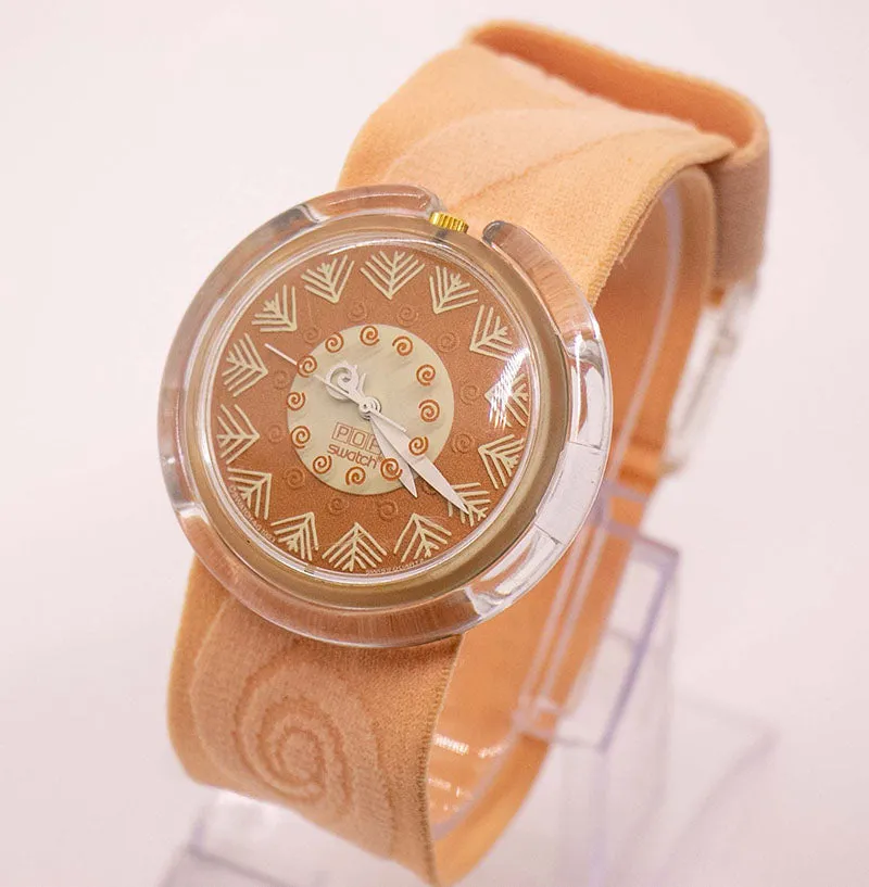 Vintage PWZ108 LEAF Pop Swatch Watch | 1990s Pop Swatch Collection