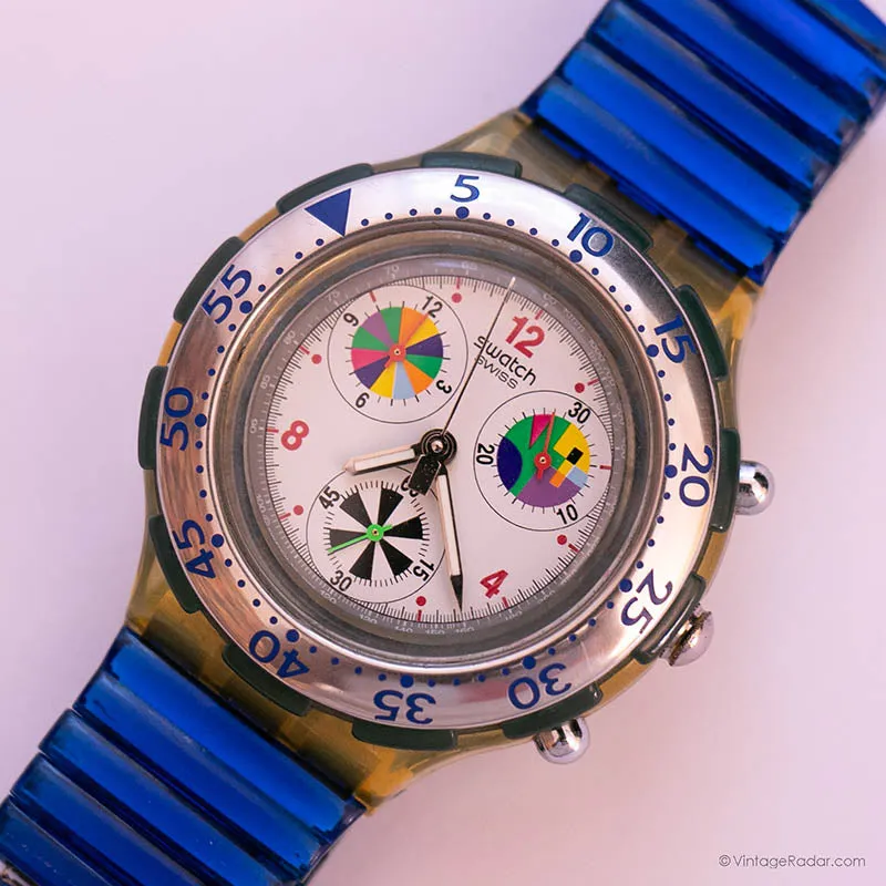 Vintage Swatch Aqua Chrono SBK103 BAGNINO S Watch