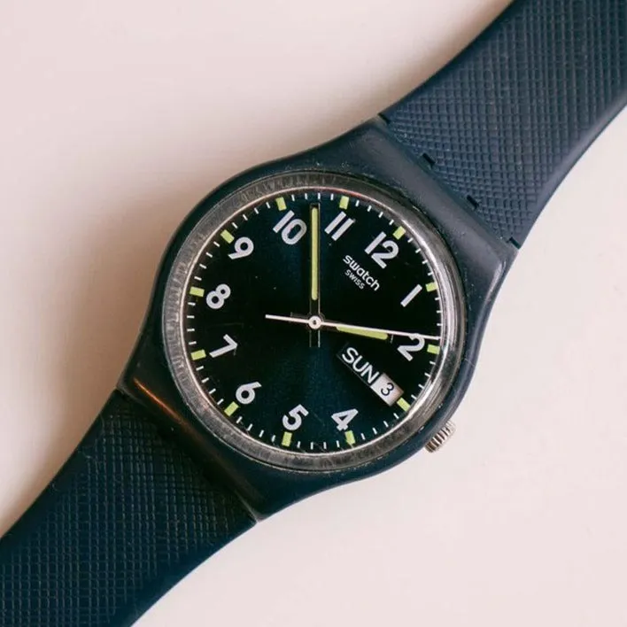 Vintage Swatch SIR BLUE GN718 | Dark Blue Swatch Originals Gent Watch