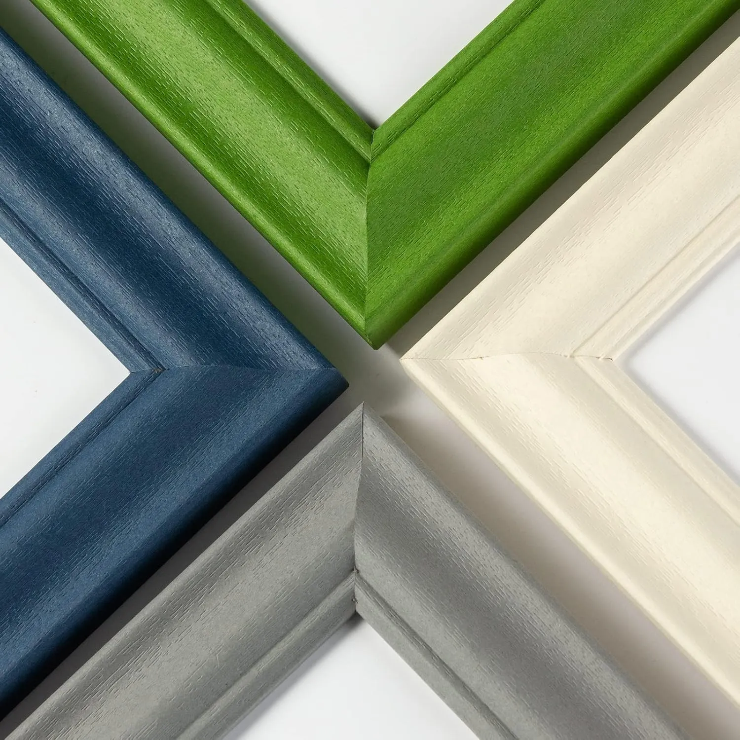 VIOLABBEY 5x7 Picture Frame Set of 4, 5 x 7 Picture/Photo Frame for Wall Mounted or Tabletop Display, Real Glass, Family Friends Gift (Green White Grey Blue)