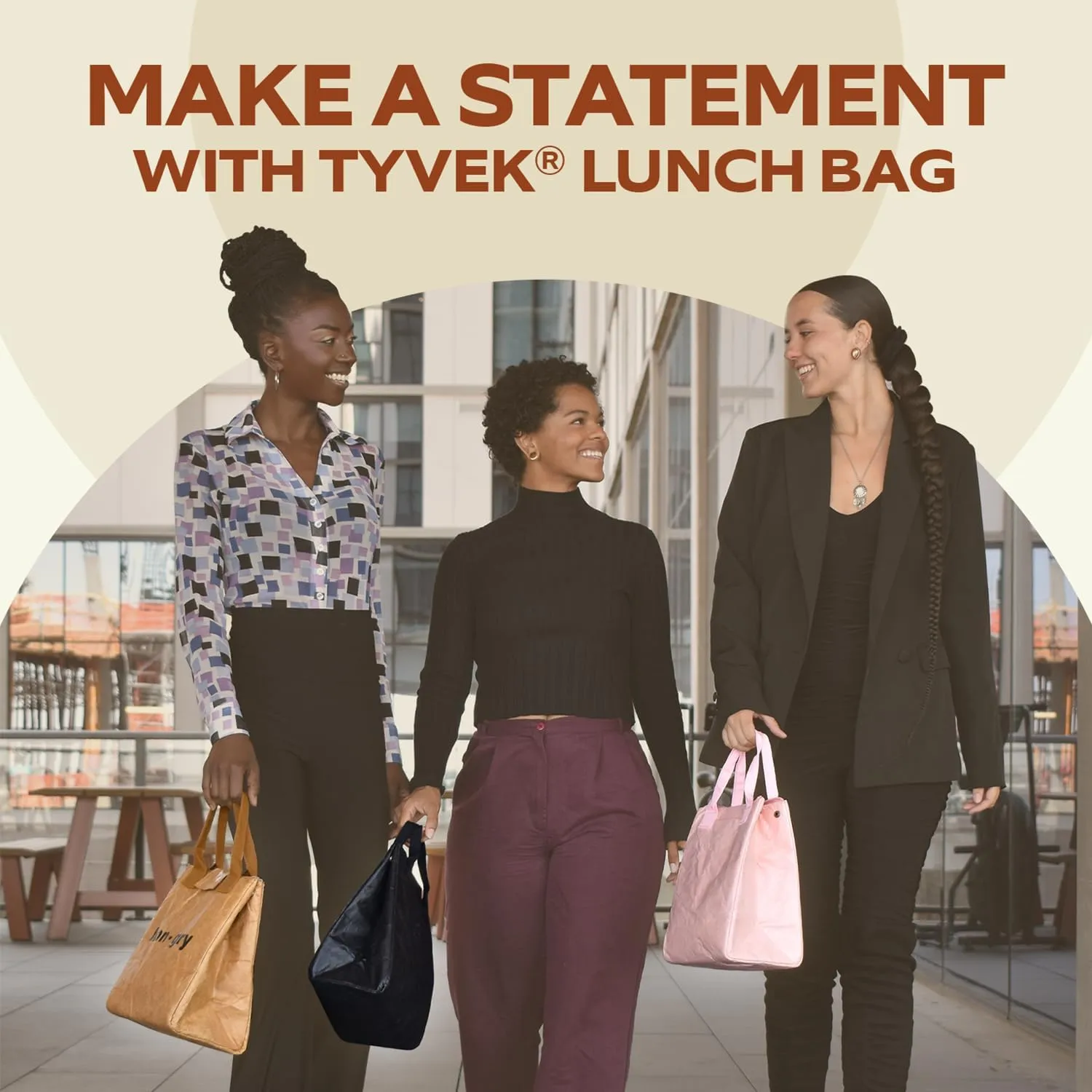 VonNova Insulated Lunch Box for Women, 7L Capacity, Leakproof Lunch Tote Bag, Durable Lunchbox made from Tyvek Material, Adult Cooler Bag for Work, Picnic, Travel and more (Black)