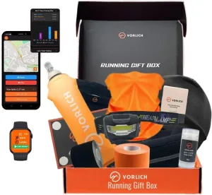 Vorlich® Running Gift Box, 13 Essential Items for Runners, Includes Run App, 8-Week Run Plan, Running Belt, LED Headtorch, Water Bottle & More