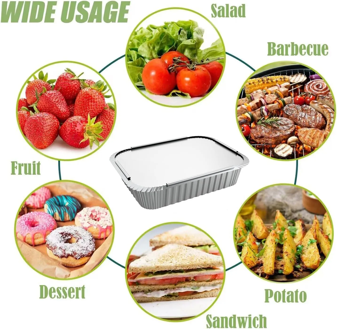 WANBAO 50 PACK 8.3"x6.2" Disposable Tin Foil Pans with Lids 2.25LB Aluminum Pans To Go Containers for Cooking, Baking, Catering Party Meal Prep, Take Out, Freeze