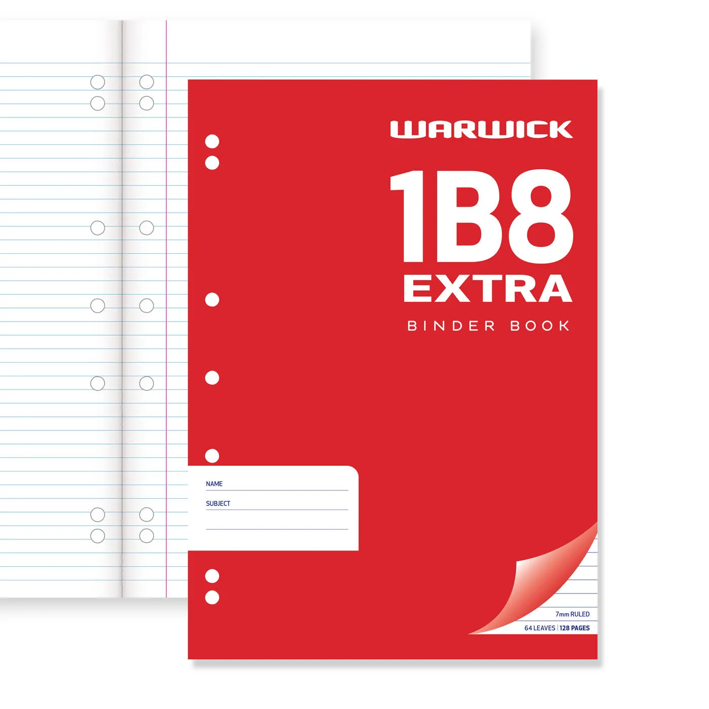 Warwick 1B8 Extra Exercise Book Punched 64 Leaf