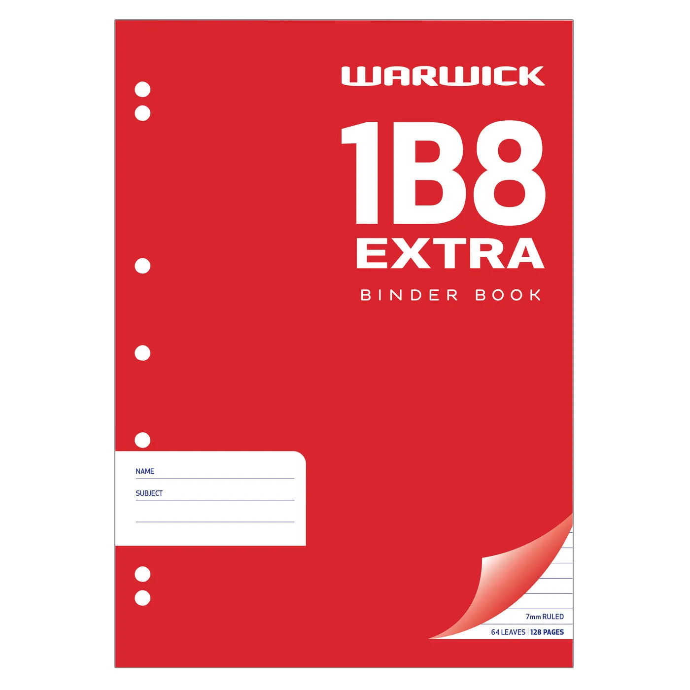 Warwick 1B8 Extra Exercise Book Punched 64 Leaf