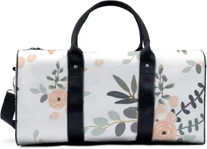 Watercolor Flower Illustration Duffel Bag Travel Yoga Camping Gym Shoulder Bags Sports Handbag Lightweight canvas Tote Bag Holdall for Men Women